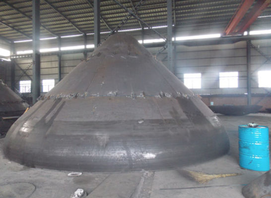 Cabeças de tanque cônicas de aço inoxidável de grande diâmetro